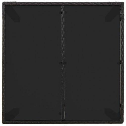 Havebord med glastop 90 x 90 x 75 cm - sort