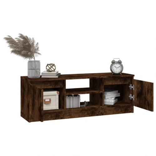 Tv-bord med låge 102x30x36 cm røget egetræsfarve