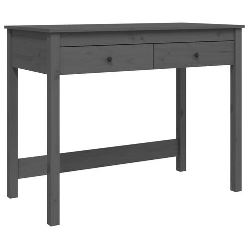 Skrivebord med skuffer 100x50x78 cm massivt fyrretræ grå