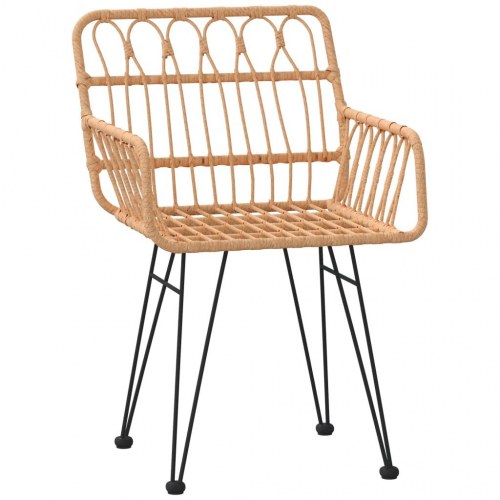 Spisebordssæt til haven i polyrattan - 3 dele med glasbord