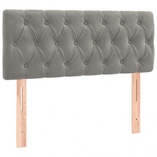 Kontinentalseng med madras 90x190 cm fløjl lysegrå