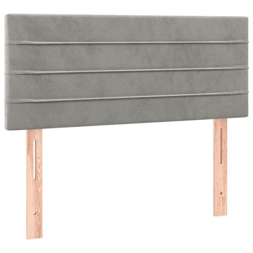 Kontinentalseng med madras 90x190 cm fløjl lysegrå