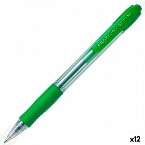 Pilot Supergrip kuglepen - grøn, 0,4 mm (12 stk.)