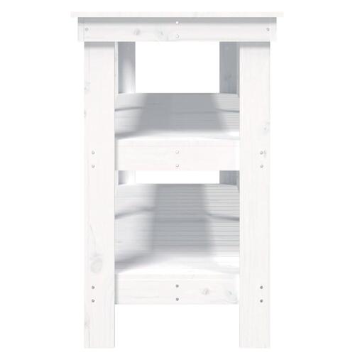 Arbejdsbord 142,5x50x80 cm massivt fyrretræ hvid