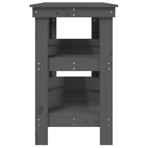 Arbejdsbord 142,5x50x80 cm massivt fyrretræ grå
