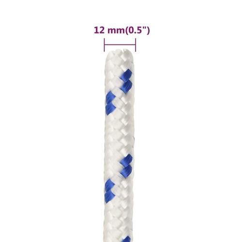 Tovværk til båd 12 mm 25 m polypropylen hvid