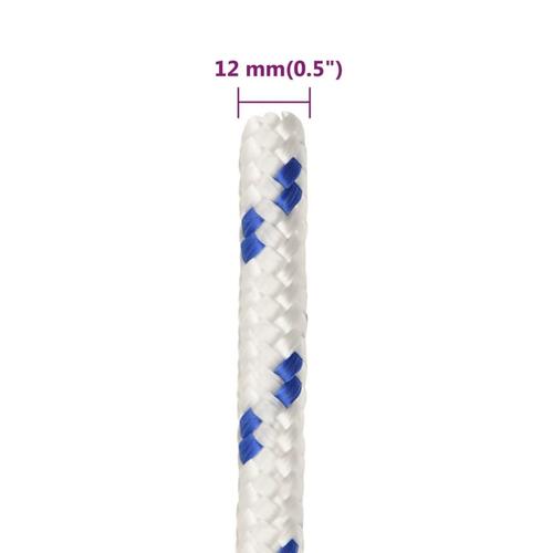 Tovværk til båd 12 mm 100 m polypropylen hvid