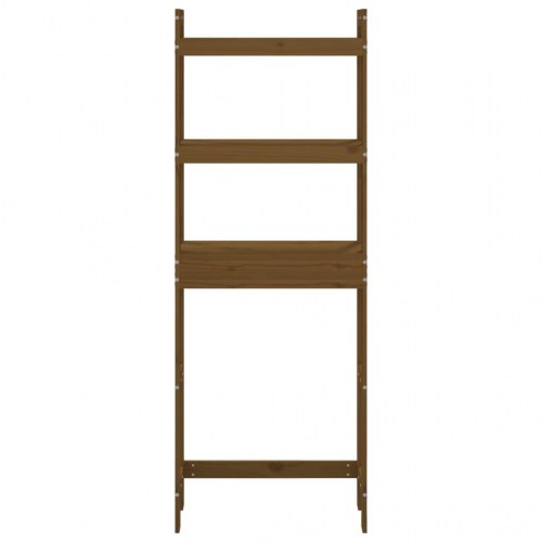 Toiletstativ 63x26x171 cm massivt fyrretræ gyldenbrun