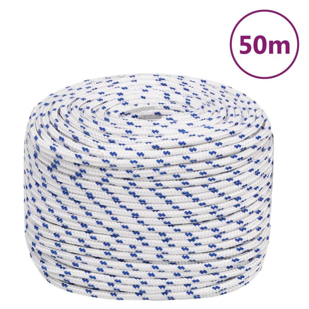 Tovværk til båd 6 mm 50 m polypropylen hvid