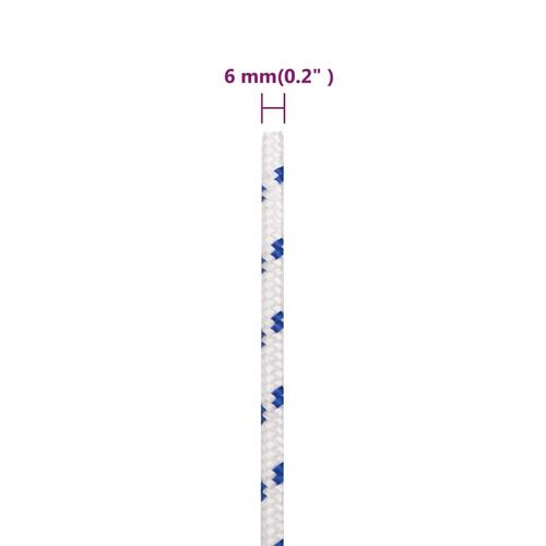 Tovværk til båd 6 mm 50 m polypropylen hvid