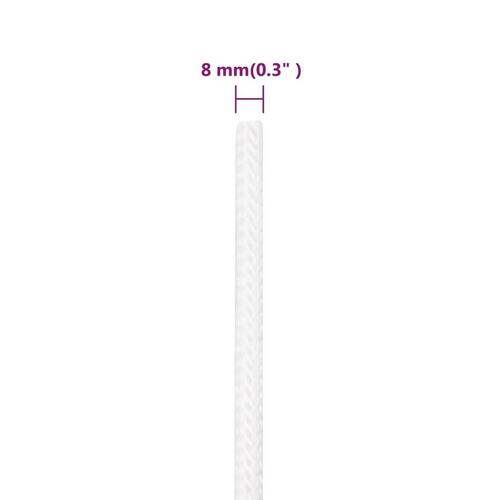 Tovværk til båd 8 mm 50 m polypropylen hvid