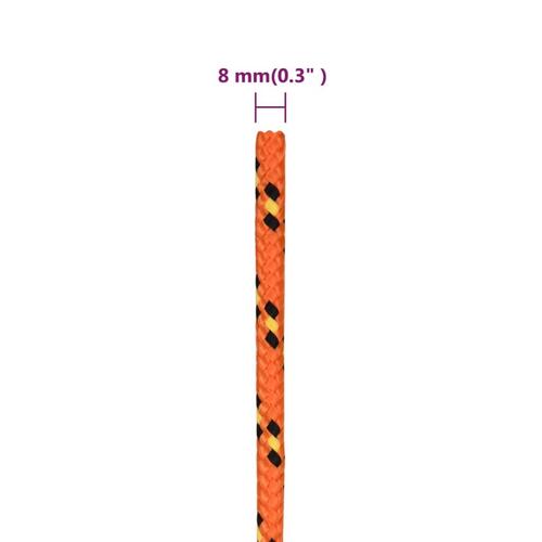 Tovværk til båd 8 mm 50 m polypropylen orange