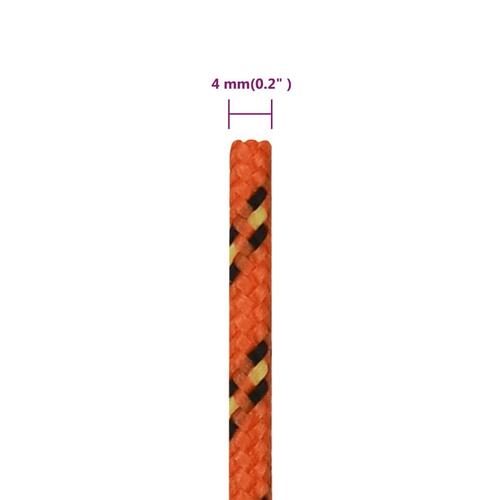 Tovværk til båd 4 mm 25 m polypropylen orange