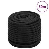 Tovværk til båd 16 mm 50 m polypropylen sort