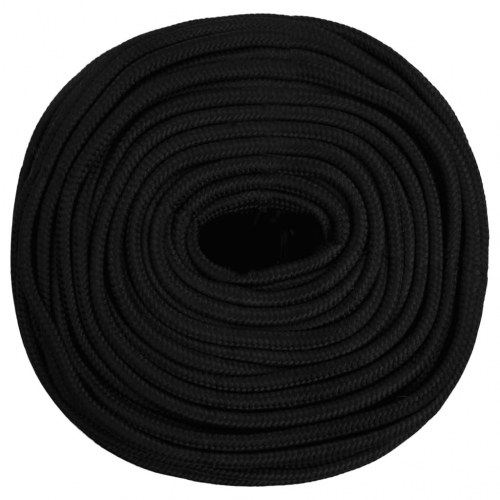 Arbejdsreb 8 mm 50 m polyester sort