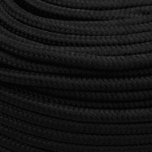 Arbejdsreb 8 mm 50 m polyester sort