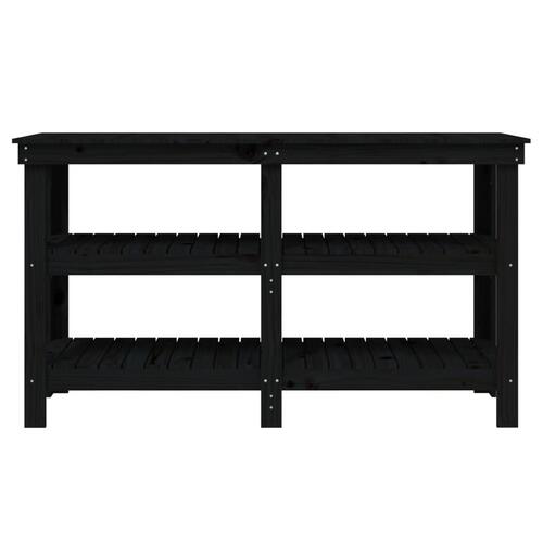 Arbejdsbord 142,5x50x80 cm massivt fyrretræ sort