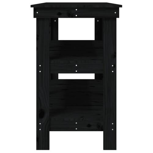 Arbejdsbord 142,5x50x80 cm massivt fyrretræ sort