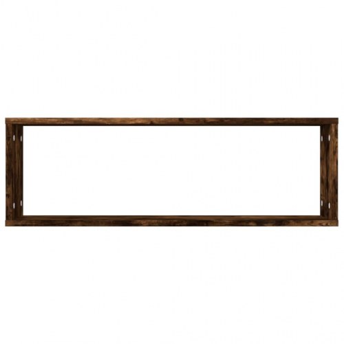 Væghylder 2 stk. - 80 × 15 × 26,5 cm i konstrueret træ, røget egetræ