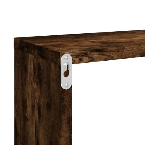 Væghylder 2 stk. - 80 × 15 × 26,5 cm i konstrueret træ, røget egetræ