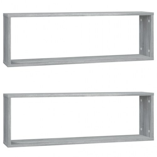 Væghylder 2 stk. - 80×15×26,5 cm i konstrueret træ, grå sonoma-eg