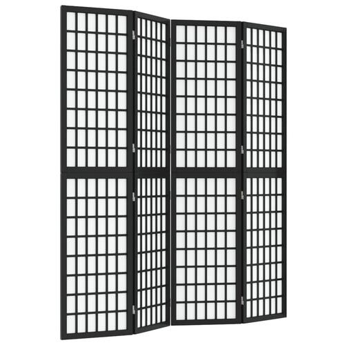 4-panels rumdeler 160x170 cm foldbar japansk stil sort