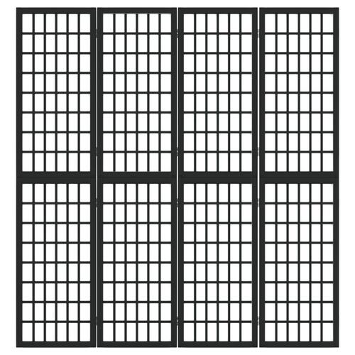 4-panels rumdeler 160x170 cm foldbar japansk stil sort