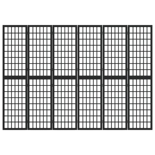 6-panels rumdeler 240x170 cm foldbar japansk stil sort