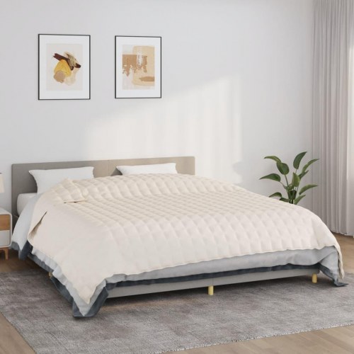 Tyngdetæppe 235 × 290 cm - 15 kg - lys cremefarve, bomuld