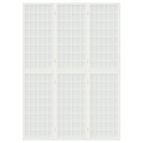 3-panels rumdeler 120x170 cm foldbar japansk stil hvid