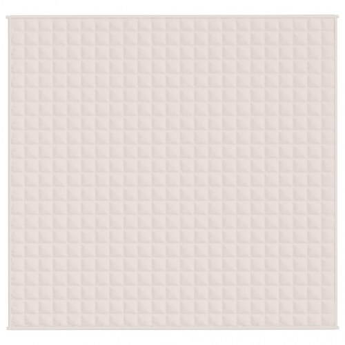 Tyngdetæppe 220×235 cm - 11 kg i blødt bomuldsstof, lys creme
