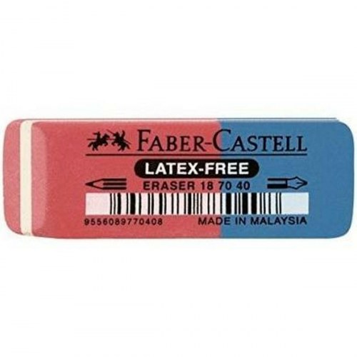 Faber-Castell viskelæder blå/rød - 40 stk., latexfri