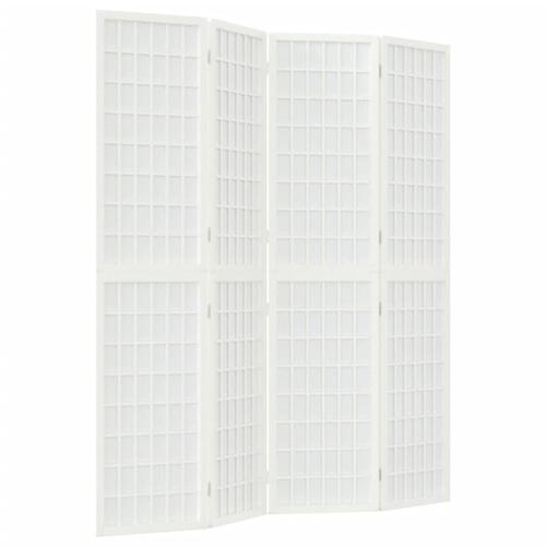 4-panels rumdeler 160x170 cm foldbar japansk stil hvid