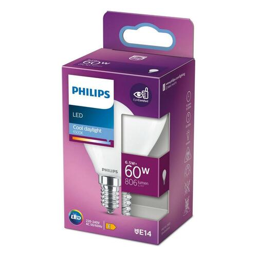 LED-lampe Philips E 6,5 W E14 806 lm Ø 4,5 x 8 cm (6500 K)