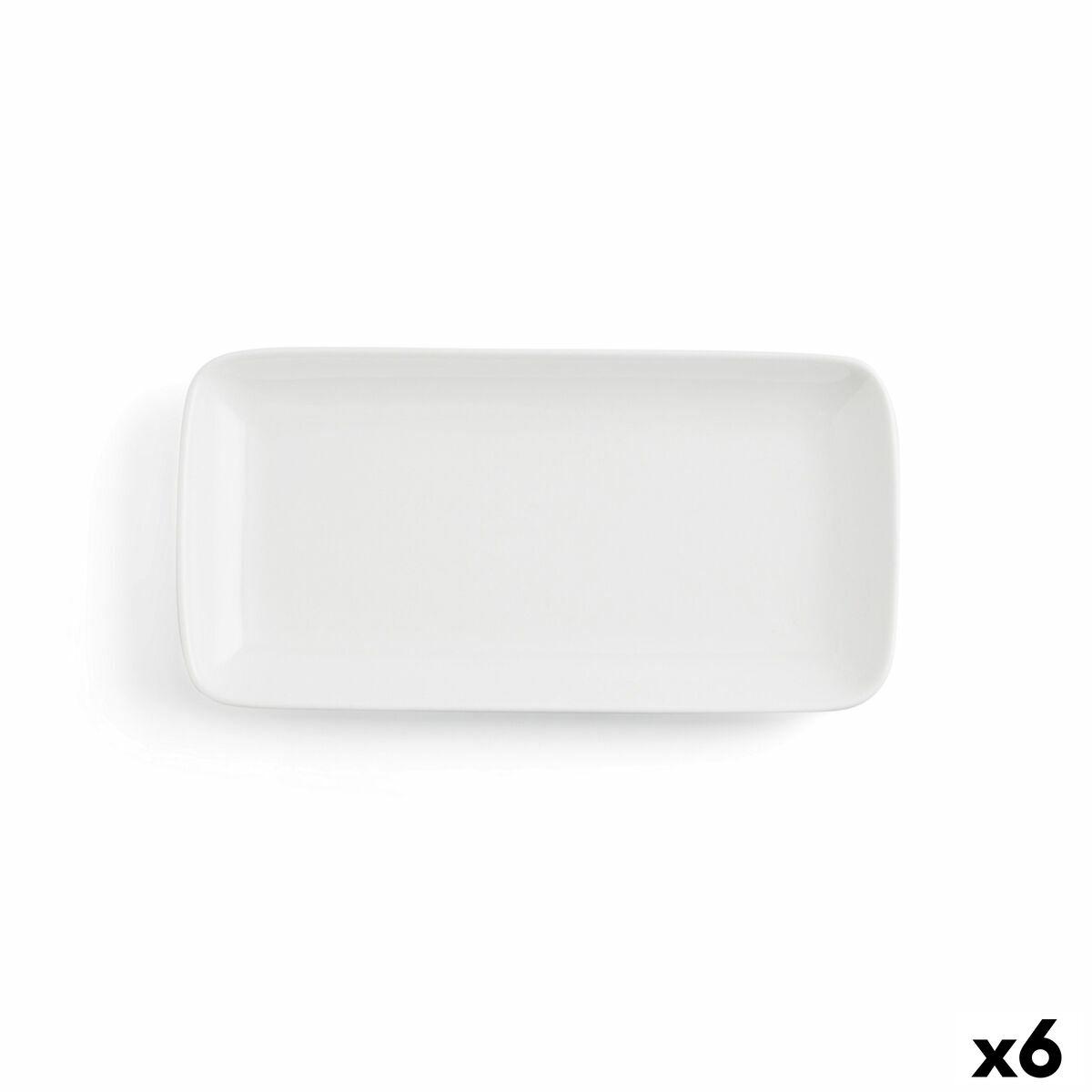 Serveringsfad Ariane Vital Coupe rektangulært keramik hvid 28 × 14 cm - 6 stk.