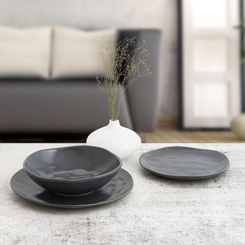 Dyb tallerken Bidasoa Cosmos Keramik Sort (22 cm) (12 enheder)