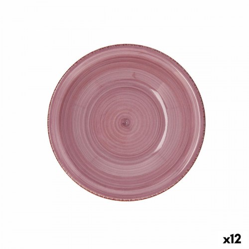 Vita Peoni dyb tallerken i keramik, pink Ø 21,5 cm - 12 stk.