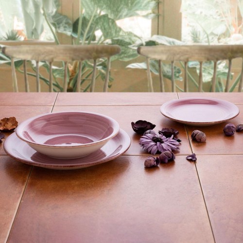 Vita Peoni dyb tallerken i keramik, pink Ø 21,5 cm - 12 stk.