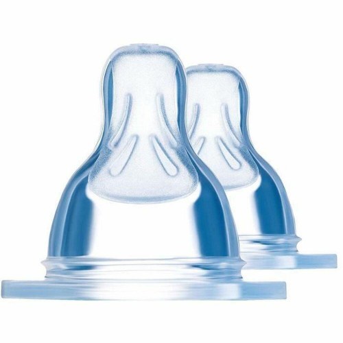Sutteflaskesut MAM Anatomic, silikone, hurtig strøm, 2 stk - gennemsigtig