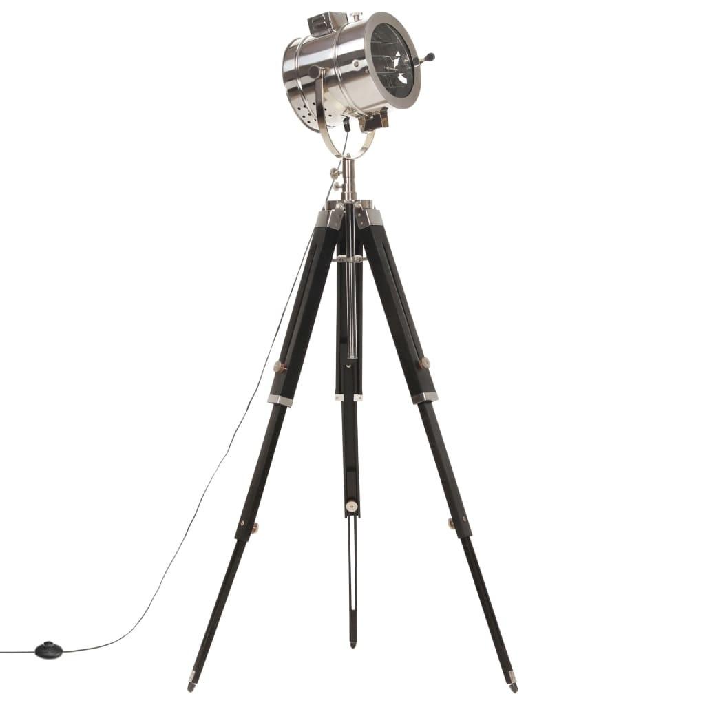 Gulvlampe med trefod 165 cm massivt mangotræ billede