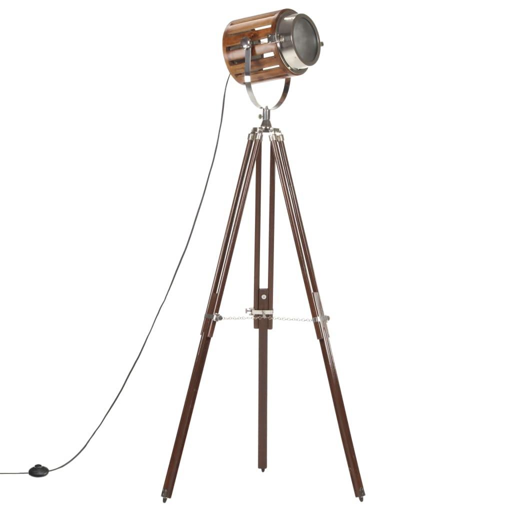 Gulvlampe med trefod 186 cm massivt mangotræ