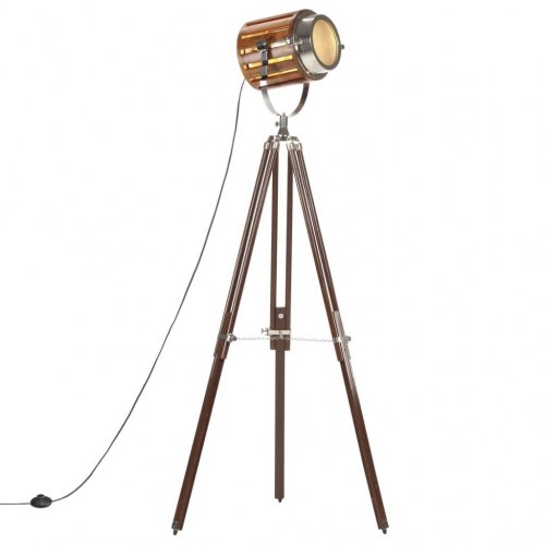 Gulvlampe med trefod 186 cm massivt mangotræ