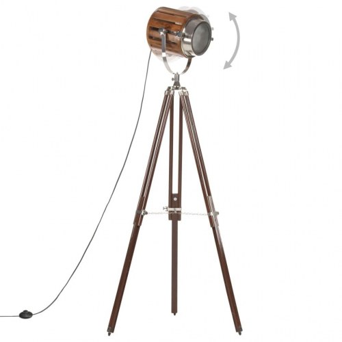 Gulvlampe med trefod 186 cm massivt mangotræ
