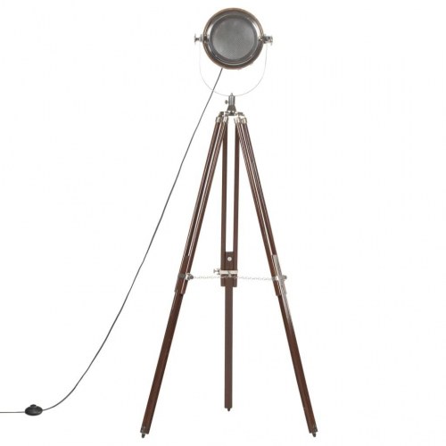 Gulvlampe med trefod 186 cm massivt mangotræ