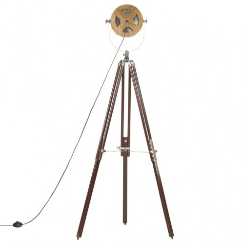 Gulvlampe med trefod 186 cm massivt mangotræ