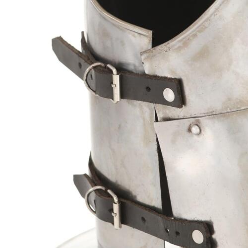 Middelalderlig krigerharnisk til rollespil stål sølvfarvet