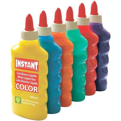 Lim Playcolor Instant farvet lim 180 ml - sæt med 6
