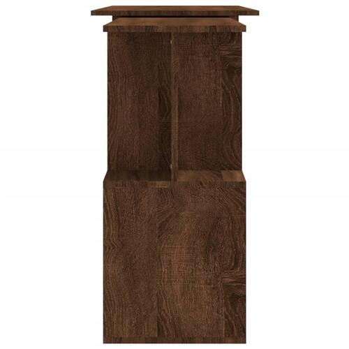 Hjørneskrivebord 200x50x76 cm konstrueret træ brun egetræsfarve