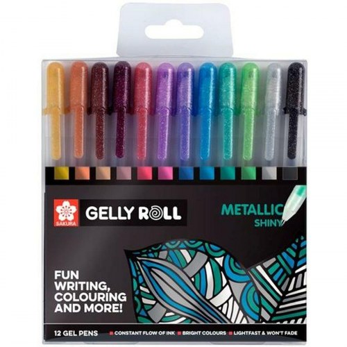 Talens Sakura Gelly Roll Metallic gelpenne - sæt med 12