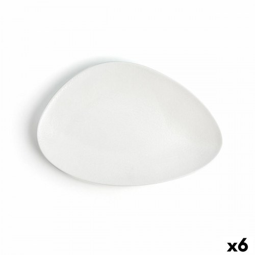 Ariane flad middagstallerken, trekantet, hvid keramik Ø 29 cm - 6 stk.